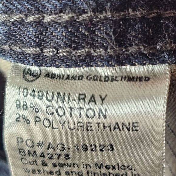 Adriano Goldschmied Jeans Mens 36x34 Black Denim Protege Straight Leg dark - Picture 10 of 13